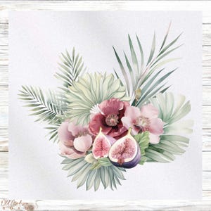 Floral Fabric Panel - Fig Fabric Panel - Quilt Panel - Quilting Fabric - Print on Fabric - Small Quilt Panel - Panel for Quilting