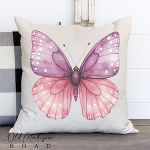 Floral Butterfly Throw Pillow Cover - Butterfly Pillow Cover - Floral Pillow Cover - Nursery Decor - Front Porch Pillow - Flowers Pillow