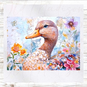 Duck Floral Fabric Panel - Fabric Panel - Quilt Panel - Quilting Fabric - Print on Fabric - Small Quilt Panel - Panel for Quilting