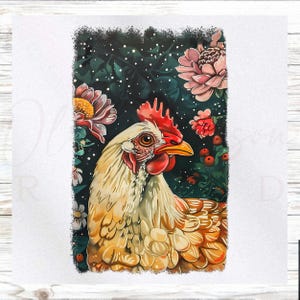 Fabric Panel - Chicken Fabric Panel - Quilt Panel - Quilting Fabric - Print on Fabric - Small Quilt Panel - Panel for Quilting - Hen Print