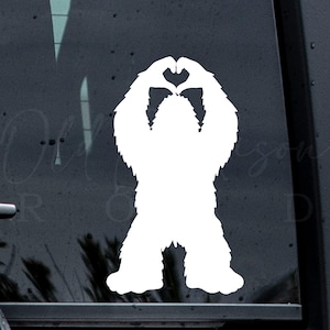 Bigfoot Decal - Bigfoot Sticker - Bigfoot Heart Decal - Vinyl Decal - Camper Decal - Hiking Decal - Car Decal - Truck Decal - Decal