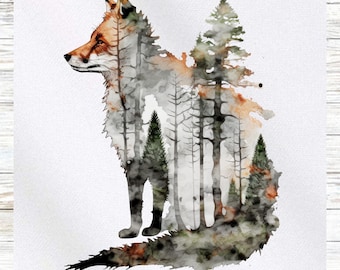 Panel de tela de zorro - Panel de tela de vida silvestre - Panel de acolchado - Tela para acolchado - Impresión sobre tela - Panel de acolchado pequeño - Panel para acolchado