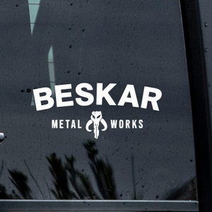 Beskar Metal Works Decal, Mandalorian Crest Decal, Truck Decal, Car Decal,  Star Wars Decal, Mandalorian Decal