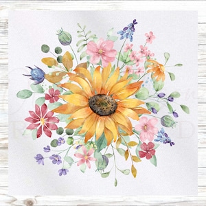 Sunflowers Floral Fabric Panel - Fabric Panel - Quilt Panel - Quilting Fabric - Print on Fabric - Small Quilt Panel - Panel for Quilting