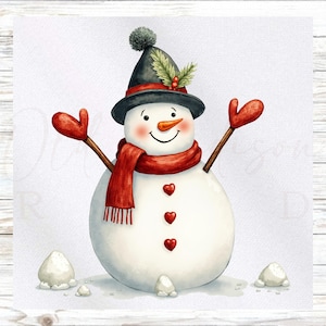 Kerststofpaneel - sneeuwpopstofpaneel - quiltpaneel - quiltstof - print op stof - klein quiltpaneel - paneel om te quilten