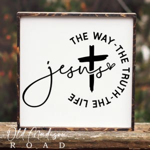 Calcomanía de Jesús el Camino, Calcomanía de Cruz, Calcomanía Cristiana, Calcomanía de Dios para Auto, Calcomanía de Perdonado para Auto, Calcomanía Cristiana para Auto, Regalo para Mamá, Calcomanía de Jesús imagen 2