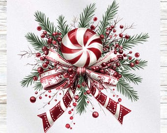 Christmas Fabric Panel - Candy Canes Fabric Panel - Quilt Panel - Quilting Fabric - Print on Fabric - Small Quilt Panel-Panel for Quilting