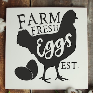 Farm Fresh Eggs Decal - Window Decal - Chicken Sign Decal - DIY Sign Decal - Vinyl Decal, Sign Making Decal, Decal, Front Door Decal
