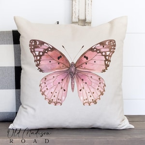Floral Butterfly Throw Pillow Cover - Butterfly Pillow Cover - Floral Pillow Cover - Nursery Decor - Front Porch Pillow - Flowers Pillow