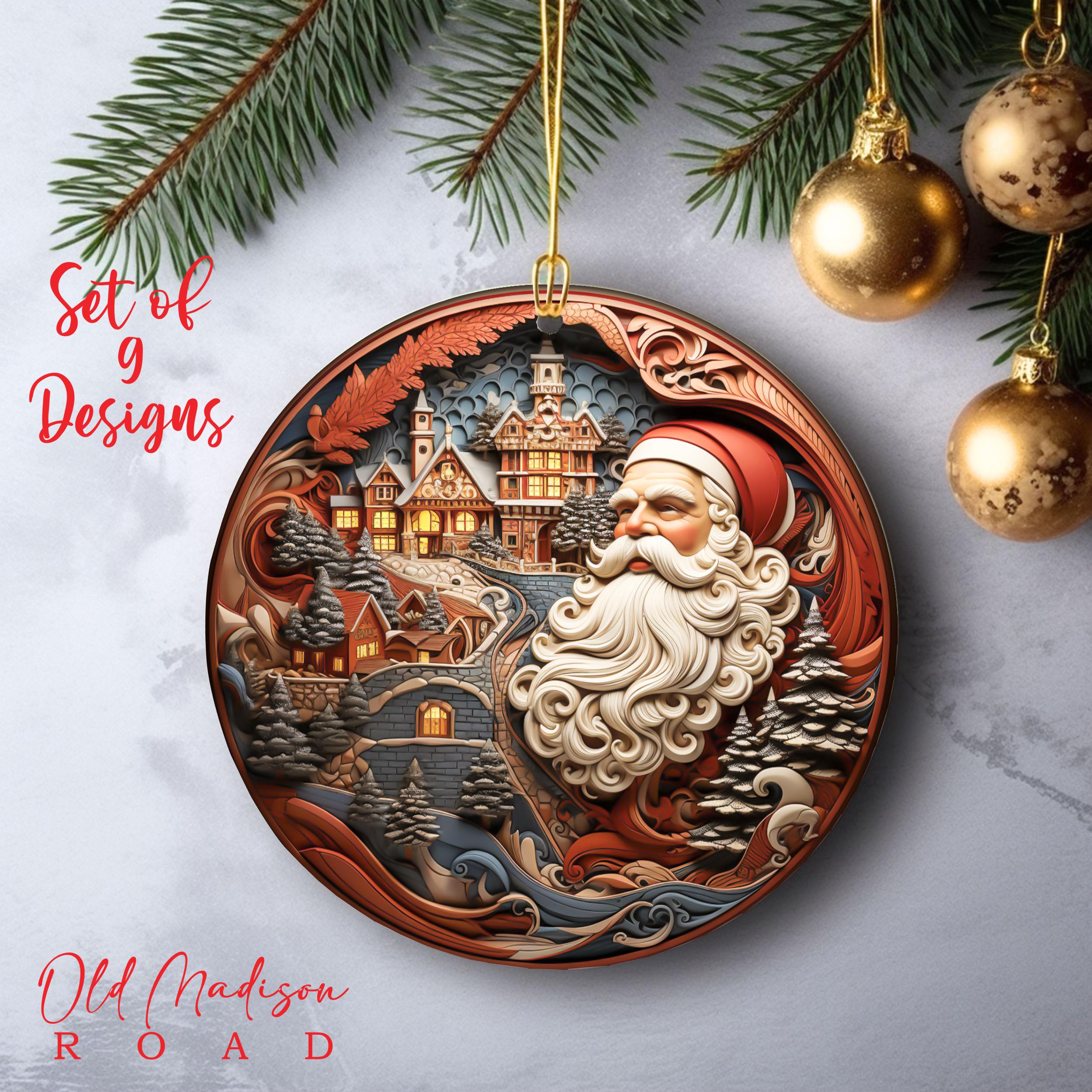 Christmas Ornament Set - Blue and Gold Christmas Ornament - Set of