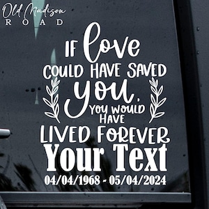 Memorial Car Decal - Bereavement Car Decal - Butterfly Memorial Car Decal - Memorial Decal - Custom Memorial Decal