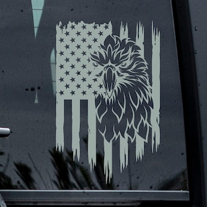 American Eagle and Flag  Decal, America Decal, Patriotic Car Decal,  Laptop Decal, Car Decal, Truck Decal, Military Decal, Veteran Decal