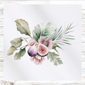 Floral Fabric Panel - Fig Fabric Panel - Quilt Panel - Quilting Fabric - Print on Fabric - Small Quilt Panel - Panel for Quilting
