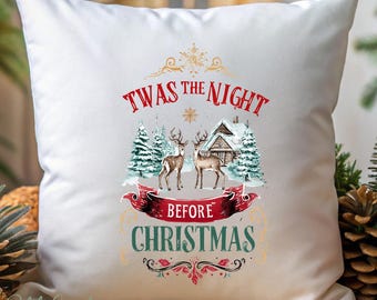 Christmas Pillow Cover - Twas The Night Before Christmas Pillow Cover - Christmas Decor - Christmas Pillows - Christmas Throw Pillow
