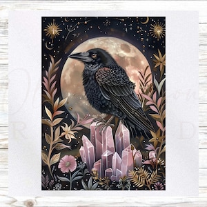 Crow Fabric Panel - Dark Fantasy Fabric Panel - Quilt Panel - Quilting Fabric - Print on Fabric-Small Quilt Panel - Panel for Quilting