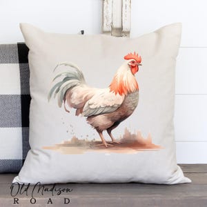 Rooster Pillow Cover - Farmhouse Pillow - Cows Pillow Cover - Farmhouse Decor - Farmhouse Pillows - Farmhouse Home Decor - Housewarming