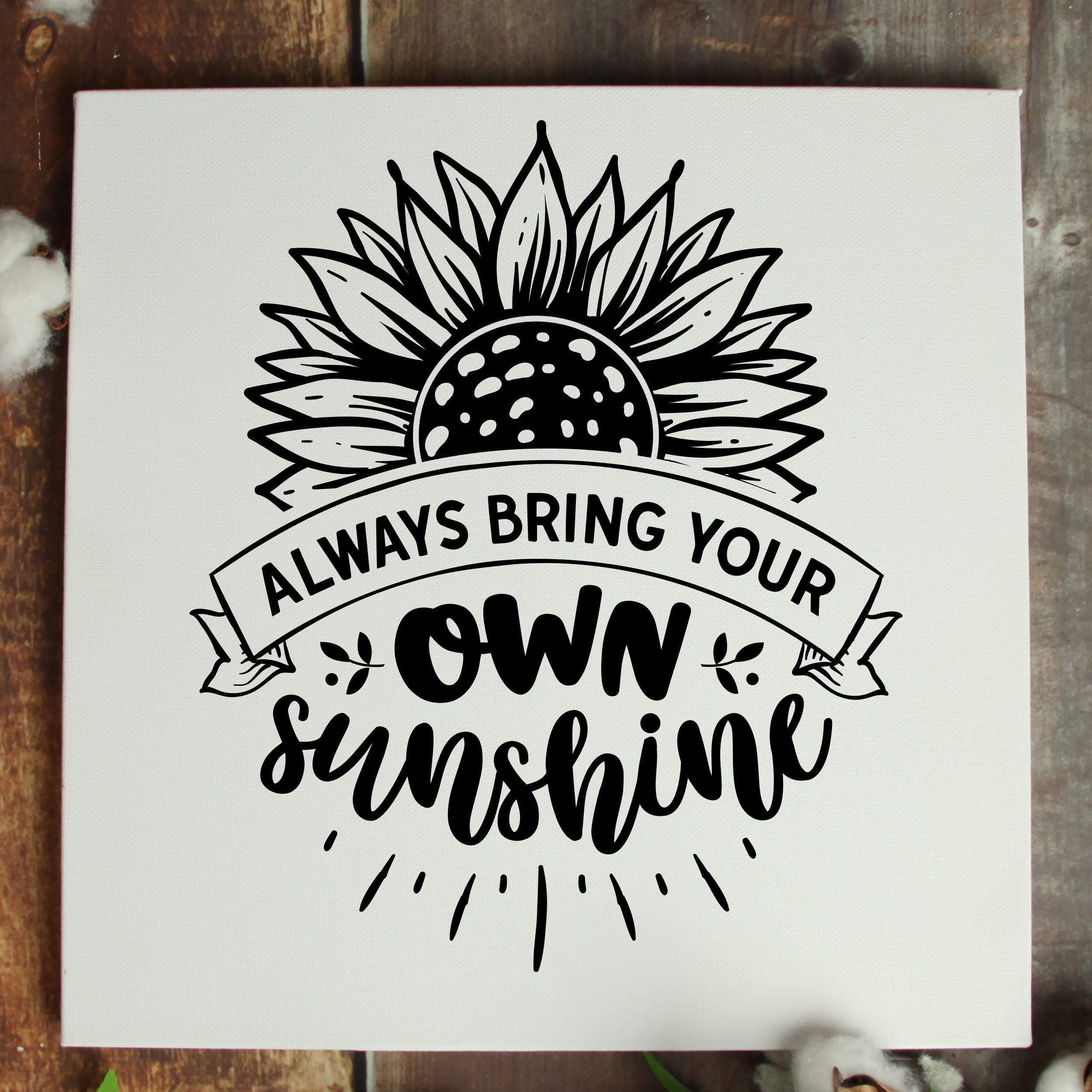 Sunflower Decal - Sunflower Car Decal - Sunflower - Always Bring Your Own Sunshine decal - Flower Decal - Floral Sticker - Bee Decal