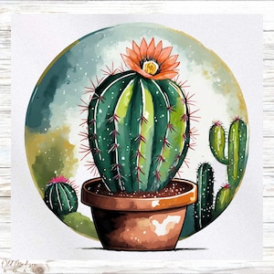 Cactus Fabric Panel - Plant Fabric Panel - Quilt Panel - Quilting Fabric - Print on Fabric - Small Quilt Panel - Panel for Quilting