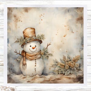 Paneel kerststof - met sneeuwpop bedrukt stoffen paneel - quiltpaneel - quiltstof - print op stof - klein quiltpaneel - paneel
