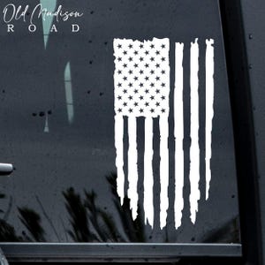 Distressed American Flag  Decal, America Decal, Patriotic Car Decal,  Laptop Decal, Car Decal, Truck Decal, Military Decal, Veteran Decal
