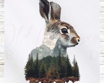 Rabbit Fabric Panel - Wildlife Fabric Panel - Quilt Panel - Quilting Fabric - Print on Fabric - Small Quilt Panel - Panel for Quilting