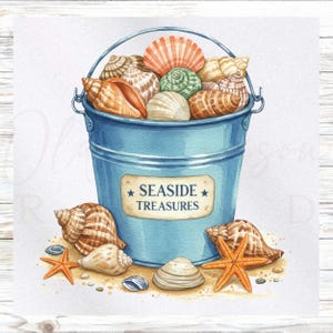 Beach Themed Fabric Panel - Seashells Fabric Panel- Quilt Panel - Quilting Fabric - Print on Fabric - Small Quilt Panel - Panel for Quilting