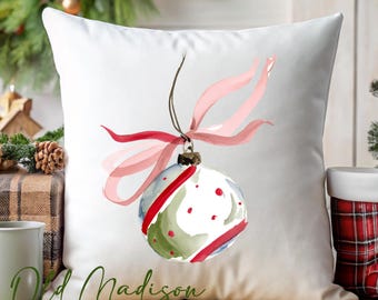 Christmas Pillow Cover - Christmas Ornament Pillow - Christmas Decor- Christmas Pillows - Christmas Throw Pillow -Pillow Cover-Red and Green