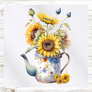 Sunflowers Floral Fabric Panel - Fabric Panel - Quilt Panel - Quilting Fabric - Print on Fabric - Small Quilt Panel - Panel for Quilting