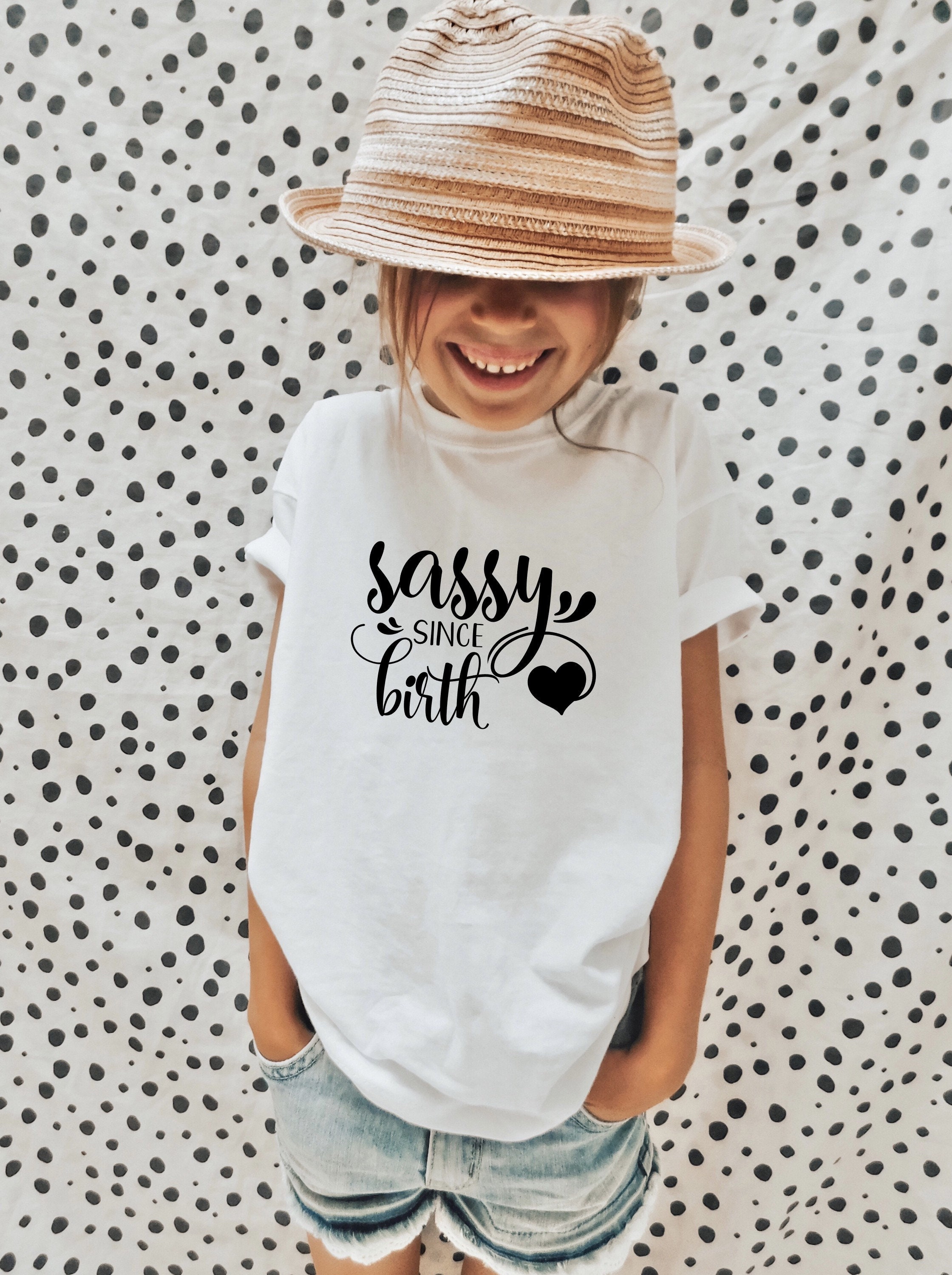 Born to Be Sassy Monogrammed Beach Sunset Graphic Shirt