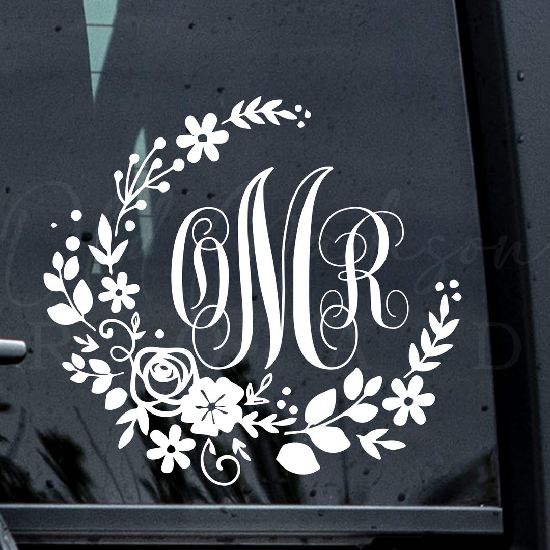 Monogram, Monogram Sticker, Monogram Car Decal, Custom Decal ...