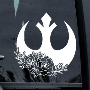 Floral Star Wars Decal - Rebel Alliance Decal - Rebel Alliance Decal - Star Wars Decal - Star Wars Car Decal - Rebel Alliance Sticker