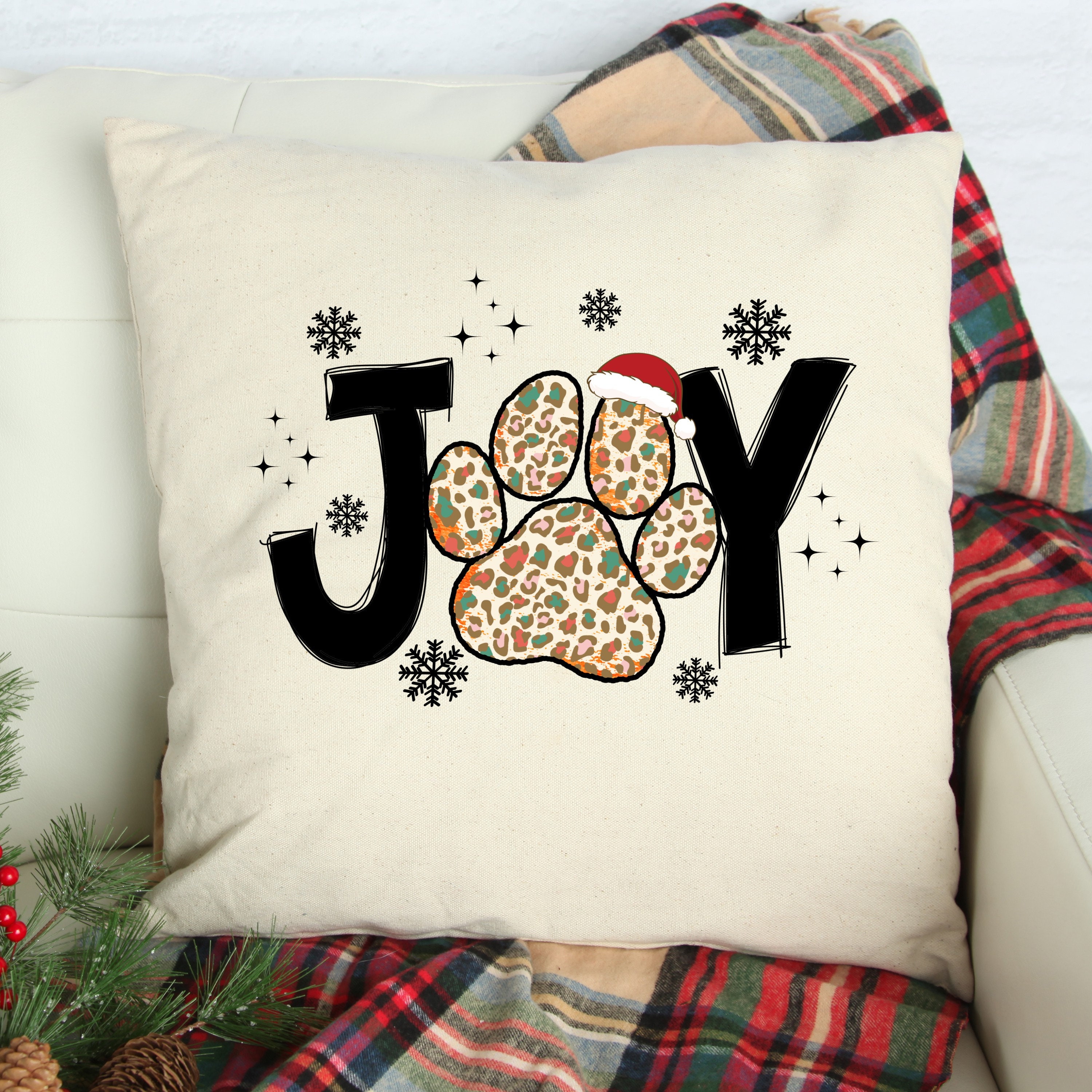 Dearfoams Merry Christmas Truck Pillow, 20'' x 20'', Dog and Tree