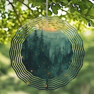 Wind Spinner - 10&quot; Wind Spinner - Firefly Wind Spinner - Mountain Scene Wind Spinner - Metal Wind Spinner - Yard Art