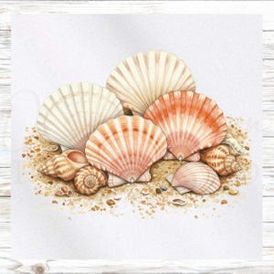 Beach Themed Fabric Panel - Seashells Fabric Panel- Quilt Panel - Quilting Fabric - Print on Fabric - Small Quilt Panel - Panel for Quilting