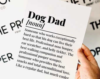 Dog Dad Definition Print - Funny Quote Print for Dog Owners, Dog Prints, Dog Quotes, Dog Wall Art, Funny Dog Gifts