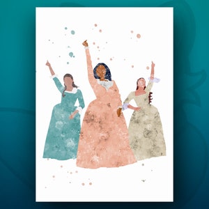 Schuyler Sisters Watercolor Print: Broadway Musical Wall Art
