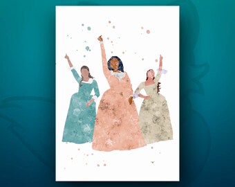 Schuyler Sisters, Musical, Broadway, Musical Poster, Poster, Musical Print, Watercolour, Gift Idea,  Home Living, Wall Decor, Birthday Gift