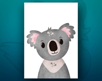 Koala, Nursery Print, Kids Room, Bedroom Print, Cute Art, Children's Gift, Home & Living, Wall Decor