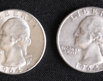 Two (2) 1964 Washington Quarters 90% Silver    (Lot 10)