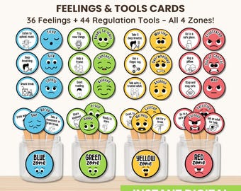 Feelings Cards: Self-Regulation Tools (Digital Download)