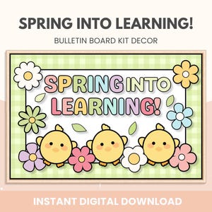 Spring Easter Bulletin Board Kit | Spring Bulletin Board Preschool | Classroom Decor | Spring into Learning