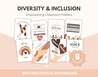 Diversity & Inclusion Classroom Poster Bundle (Digital Download)
