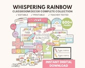 Rainbow Classroom Decor Bundle | Editable Classroom Printables | Calm Classroom | Classroom Management | Back to School