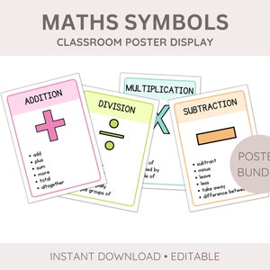 Maths Symbols Display | Maths Vocabulary Poster | Maths Classroom Decor | Maths Symbols and Vocabulary Displays | Homeschool Resources