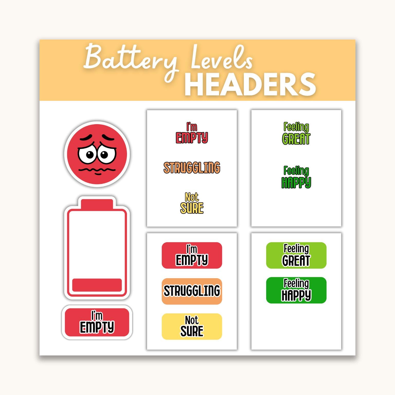 Check Your Battery Bulletin Board Kit | Emotional Regulation Tools ...