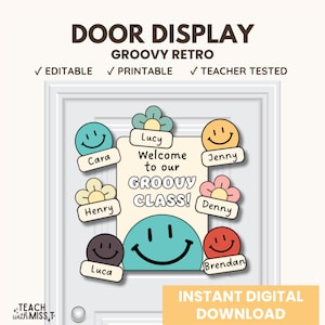 Groovy Retro Classroom Door Display | Groovy Classroom Welcome Decor Sign Printable | Groovy Classroom Decor | Retro Classroom Decor