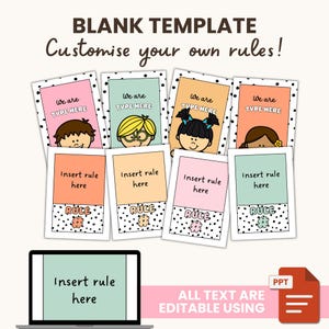 Boho Classroom Rules Posters: Spotty Classroom Decor (digital Download ...