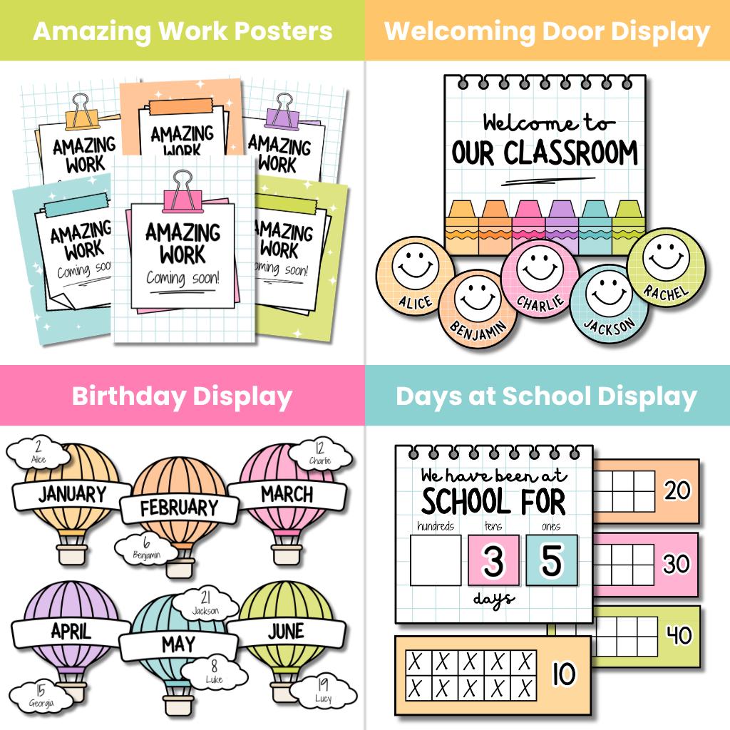 Pastel Dreams Classroom Decor Bundle | Bright Pastel Classroom Decor ...