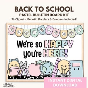 Pastel Back to School Bulletin Board Kit | Welcome Back to School Classroom Bulletin Board Decor | Pastel Bulletin Board Printables