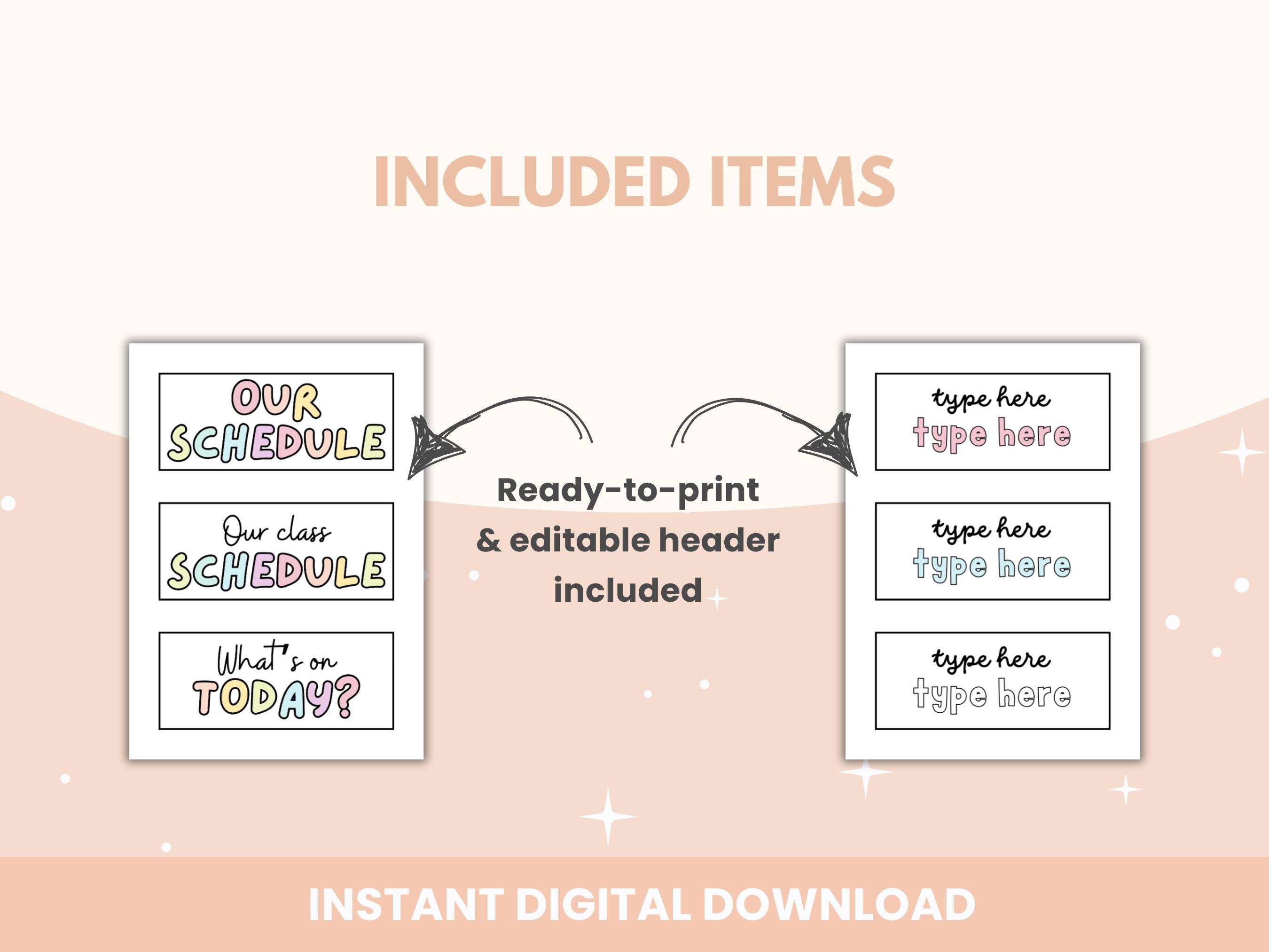 Pastel Rainbow Classroom Schedule Display: Editable Cards (digital ...